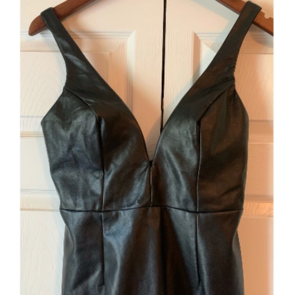 NWT Lulus Perfect Pick Black Vegan Leather Dress - Picture 8 of 12